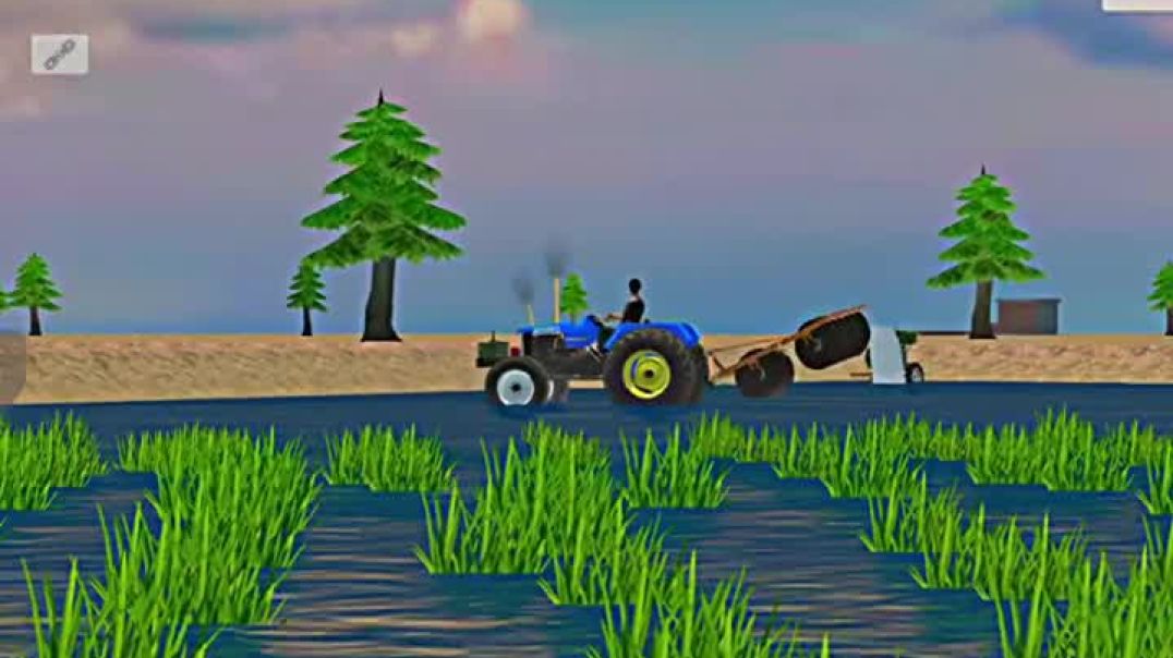 ⁣Rohit Deshwal Sonalika 4 cylinder farming mode in Indian Desi Simulator 3d download