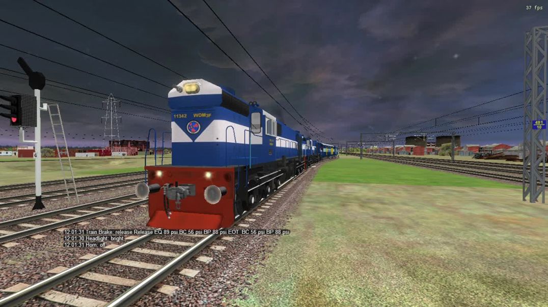 ⁣WDM3D TWIN ALCO LOCOMOTIVE WITH ICF BLUE PASSENGER TRAIN JOURNEU IN INDIAN TRAIN SIM