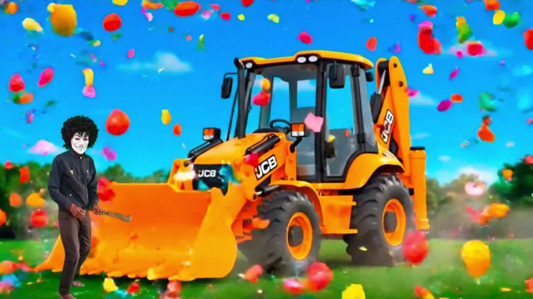 ⁣The_mascot_vibrato_assistant_JCB_and_tractor_on_football_field_#cartoon(1080p)