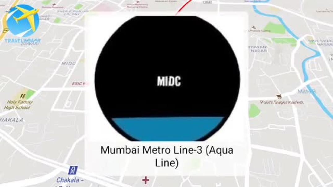 ⁣Mumbai Under Ground Metro (Aqua Line) map route...