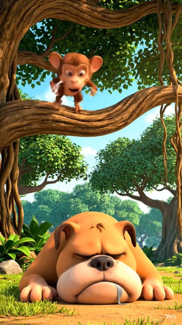 Shararti Bandar aur Aalsi Doggy ki Masti 🐵🐶