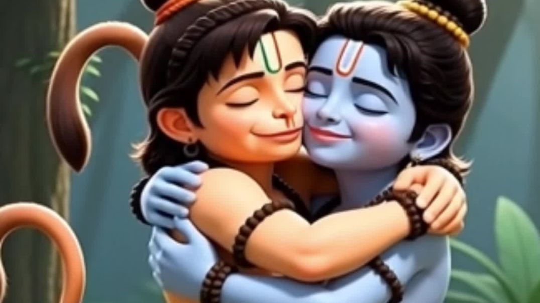 ⁣Where Devotion Meets Love ❤️ | Hanuman & Shri Ram 3D Moment ✨
