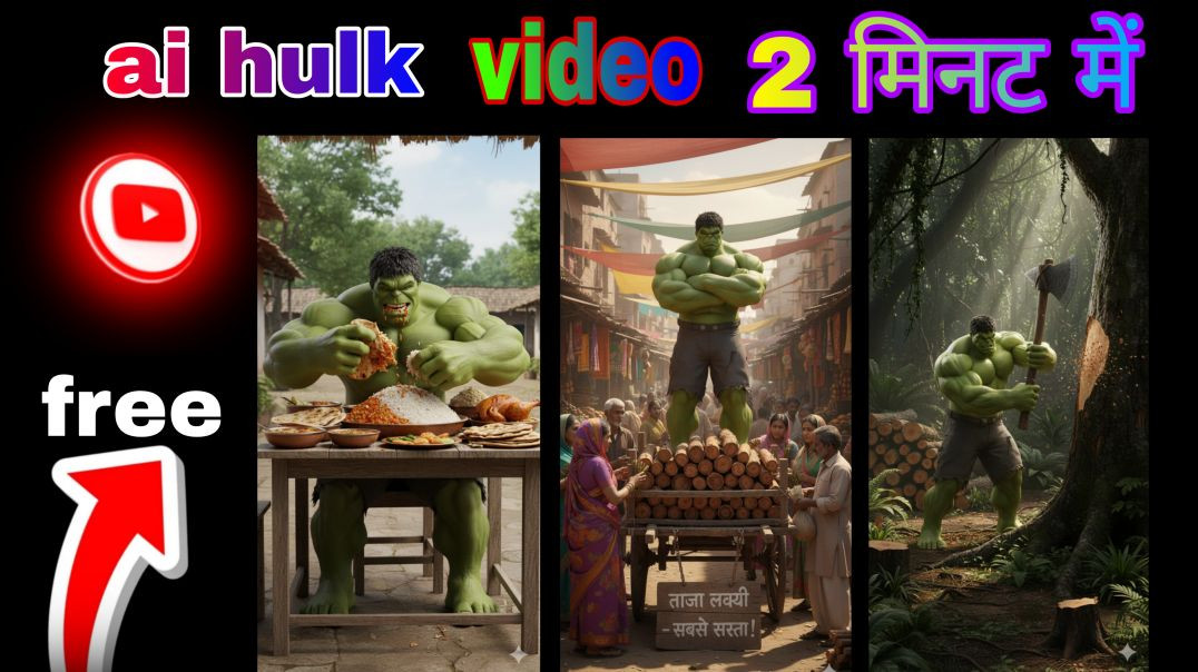 ⁣AI Hulk Video Training | AI Se Hulk Shorts Kaise Banaye | Step-by-Step Hindi Guide”