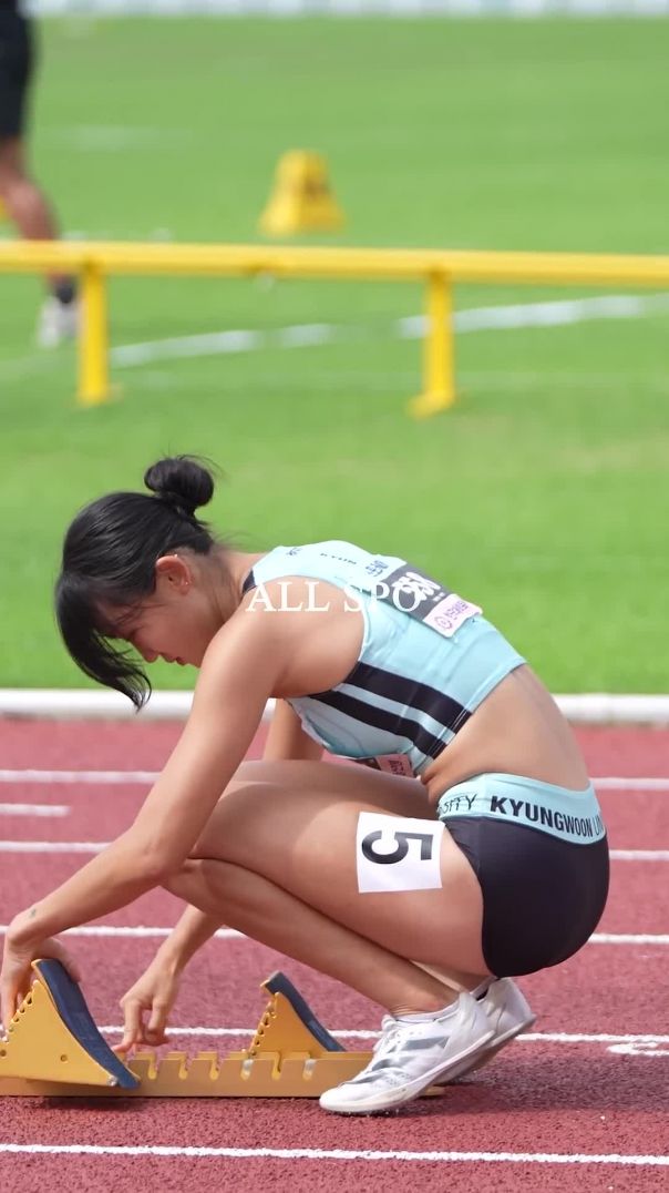 Starting preparation starts with block matching. Lee Yu-bin, a track and field athlete