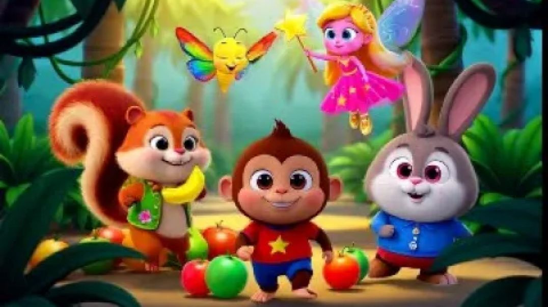 ⁣@KidsTVOnHindi छोटा बंदर और उसका जादुई फल _ Bedtime Story in Hindi for Kids 🌙  The Little Monkey