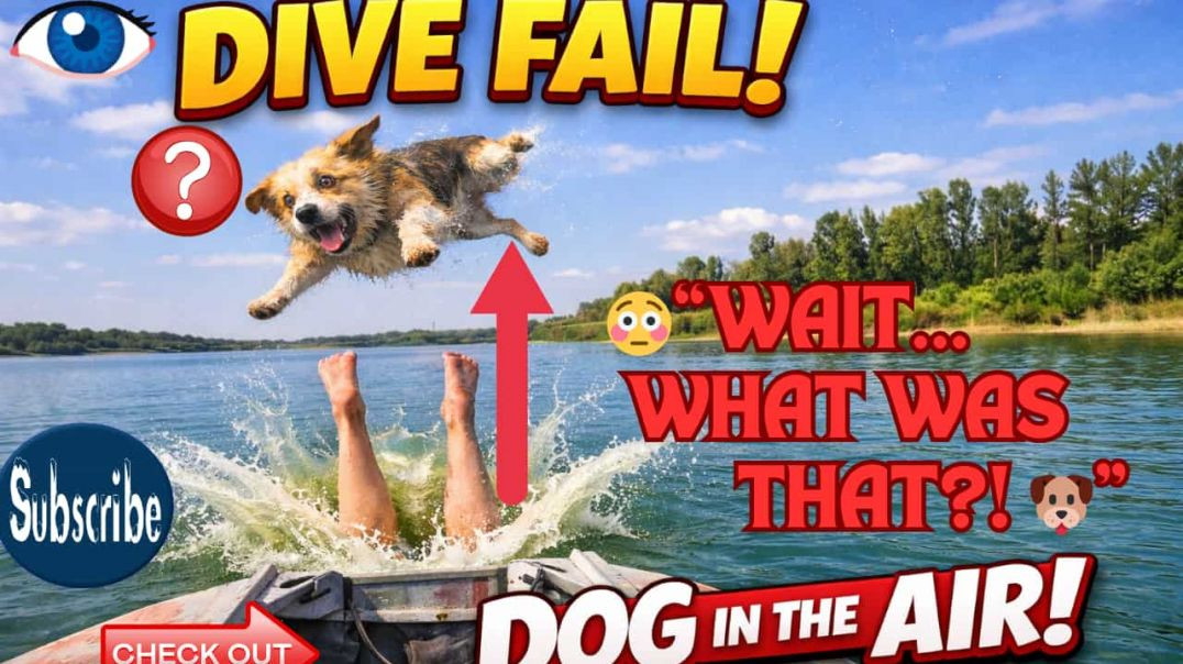 ⁣Funny Dog Goes Flying During Lake Dive 😂 | Viral Pet Moment