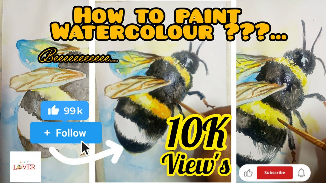 ⁣How to paint Watercolour???beee easy and simple form