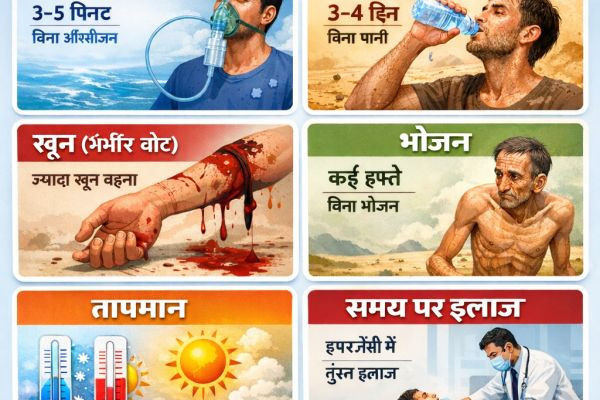 क्या है वह चीज जो इंसान को तुरंत नहीं मिले तो इंसान की मृत्यु हो सकती है ?......