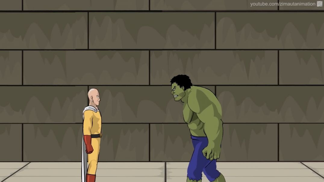 ⁣Hulk versus punch Man fighting