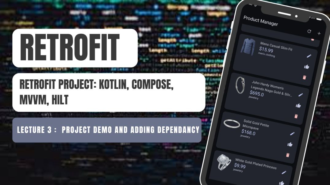 ⁣Retrofit Lecture 3 : Project demo and Adding dependency