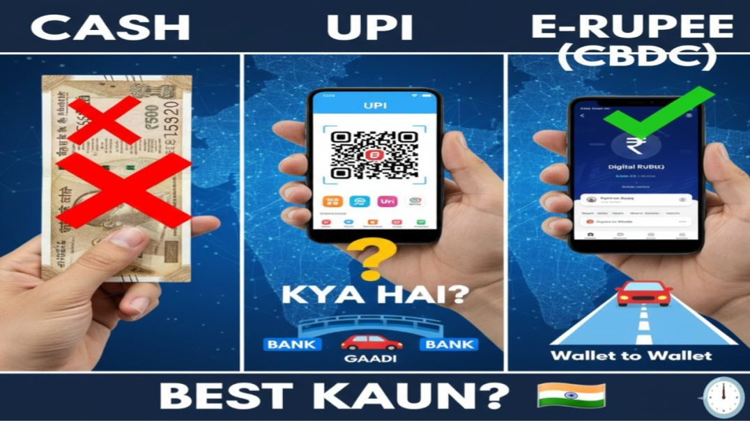 ⁣UPI vs E-Rupee vs Cash: Sabse Safe Kaun Sa Hai? 🤔