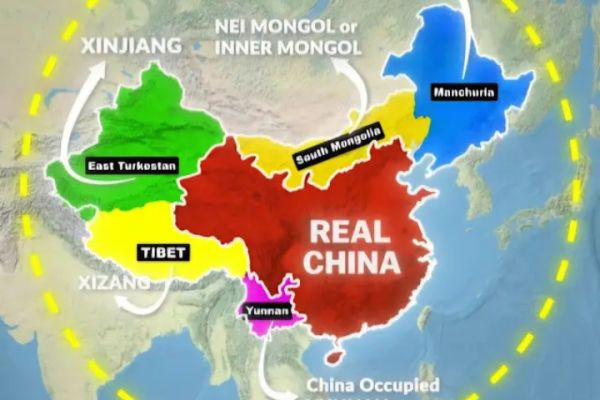 Real map of expansanist china , Reality hits hard.