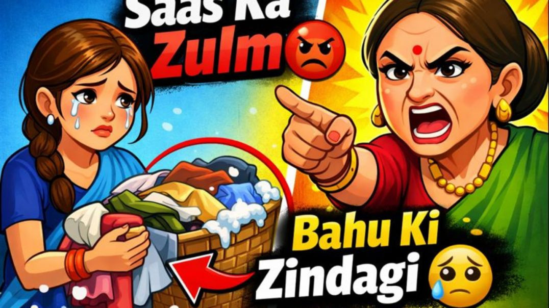 ⁣Kapde Dhone Wali Bahu 😢 | Saas Ka Zulm | Emotional Moral Story Cartoon | Hindi kahaniyan