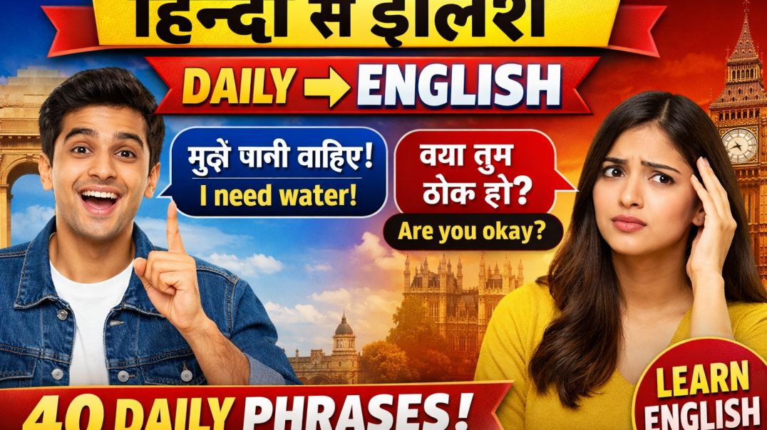Learn English !! Hindi to English translation sentences