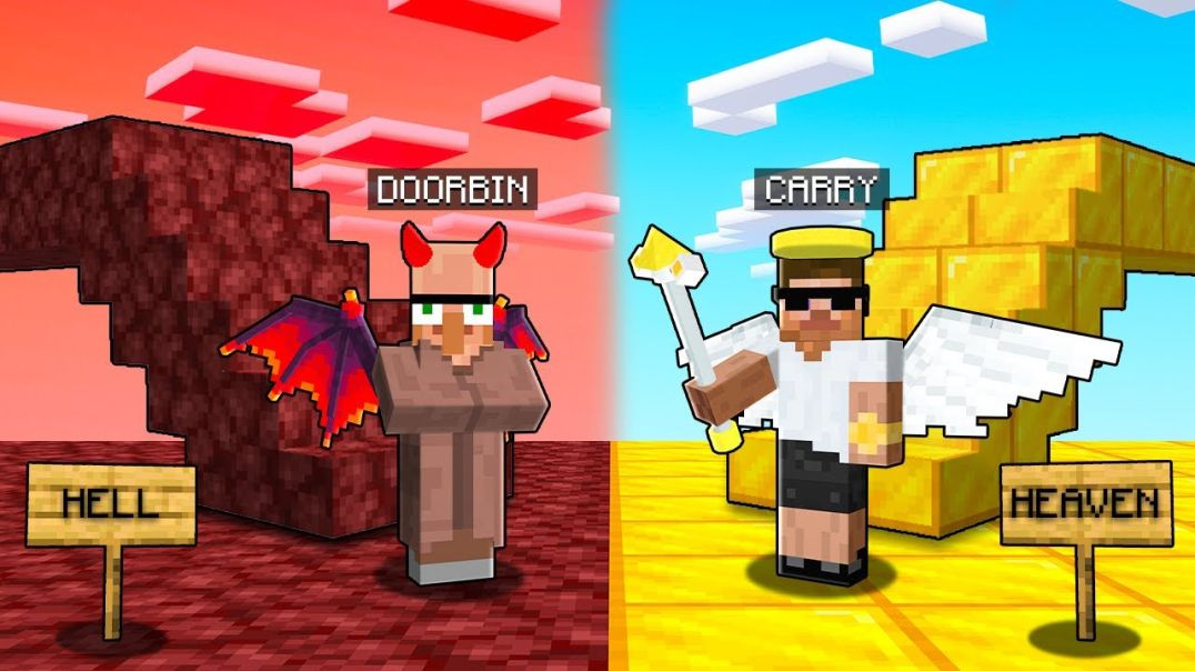 ⁣Devil vs Angel Bridge Survival Challenge in Minecraft