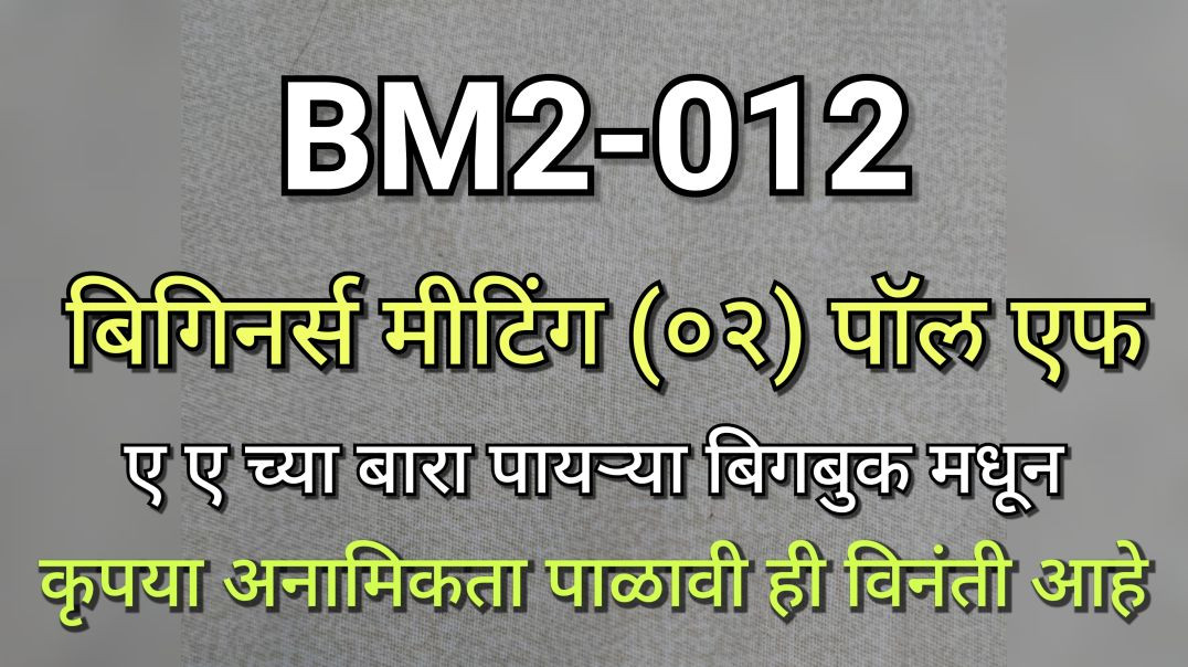 ⁣BM2-012 पॉल एफ बिगीनर्स मीटिंग 2 भाग क्र - ०१२ BM2012 AA BigBook