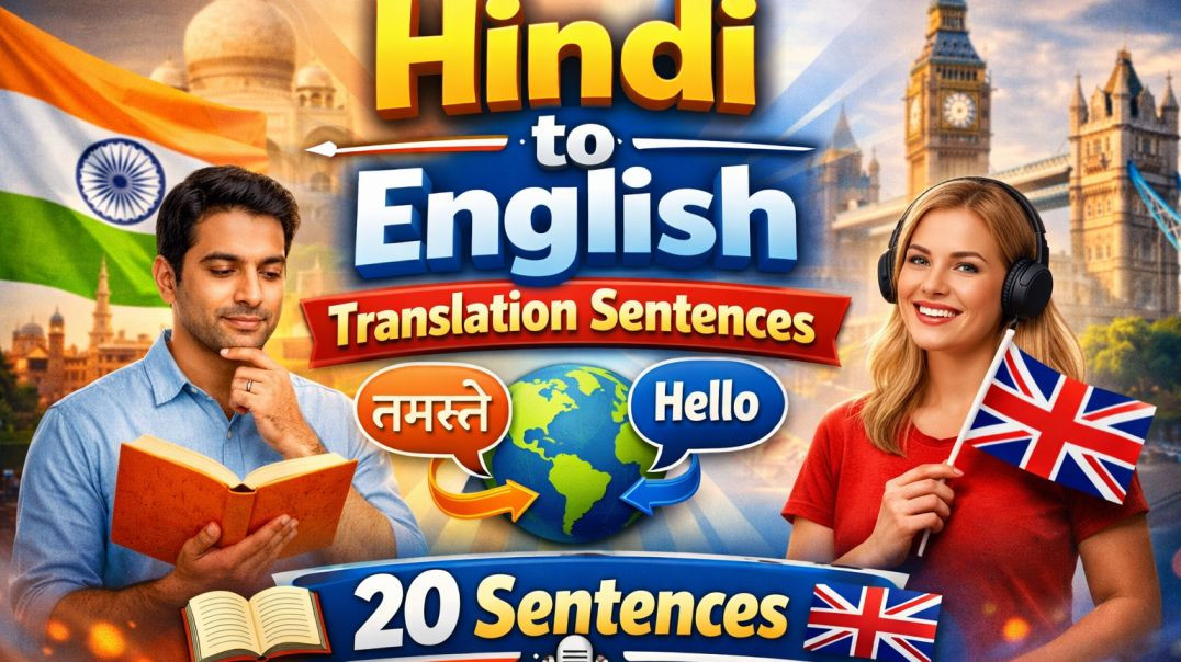 ⁣Hindi to English Translation | 20 Daily Use Sentences Learn English Easily | Hindi to English 20 Sen