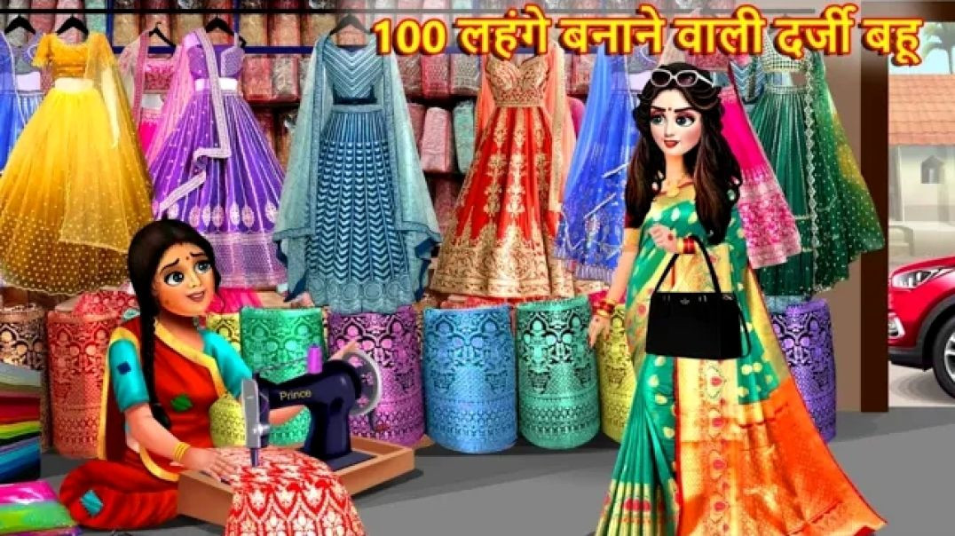⁣100 लहंगे बनाने वाली दजी बहु #cartoon #cartoonstory  #viral #trending #moralstory #funny #comedy#kid