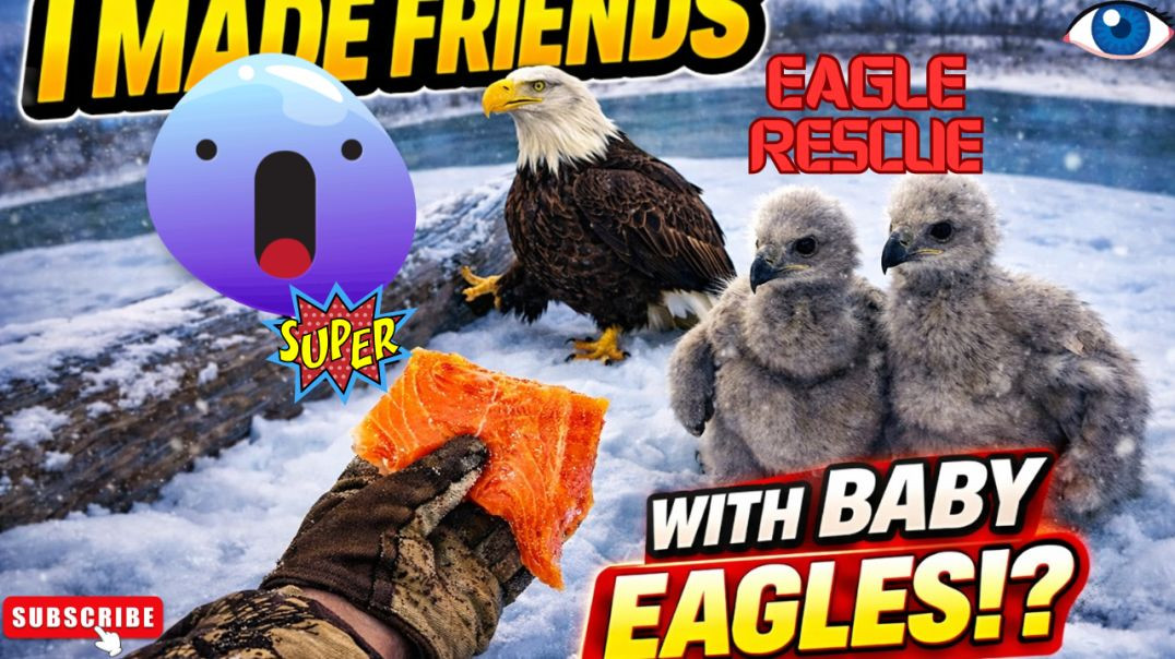 ⁣He Made Friends with Adorable Baby Eagles by Feeding Them Salmon! 🦅❄️❤️
