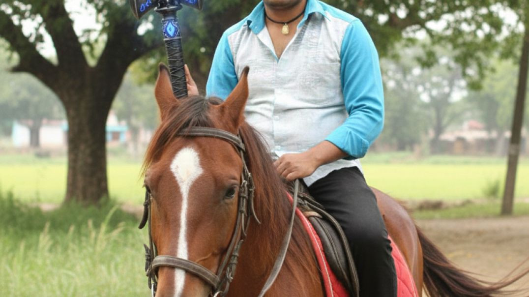 ⁣वीरता और एक्शन घोड़े पर सवार, त्रिशूल तैयार