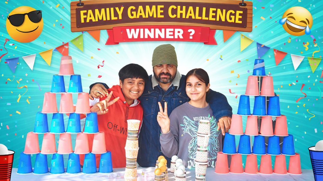 ⁣Family Indoor Game Challenge | Funny Moments | Play at Home | Fun Indoor Challenges for Game