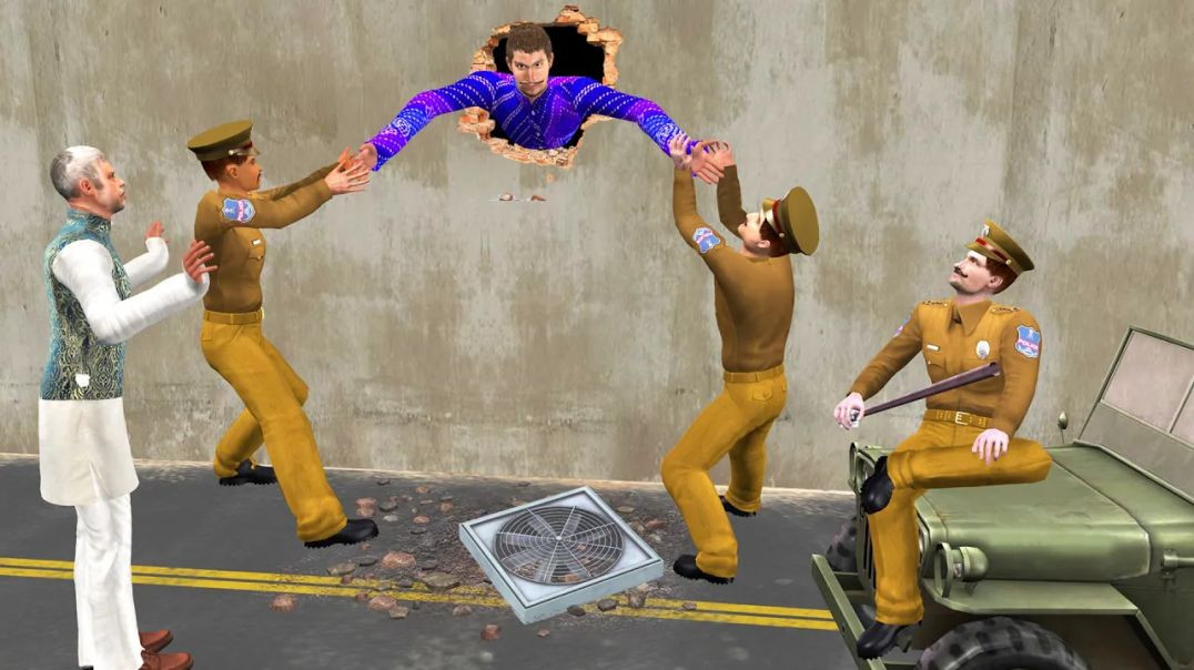 ⁣Exhaust Fan Ke Hole Mein Phasa Chor | Police Rescue | Funny Comedy Hindi Kahaniya