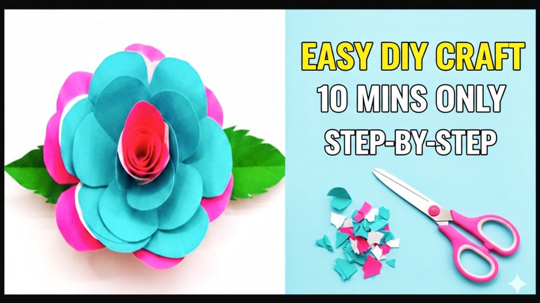 ⁣Beautiful paper Rose Tutorial/ Republic day special crafts