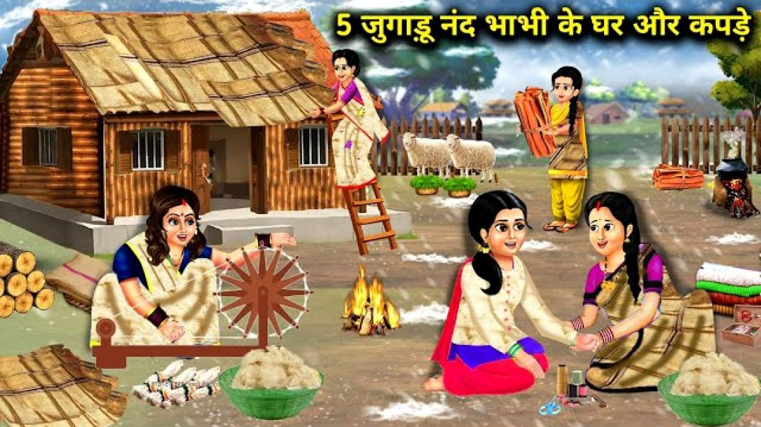 ⁣पांच जुगाड़ू नंद भाभी के ठंड में घर और कपड़े__cartoon videos__ Rich and poor daughter in law stories