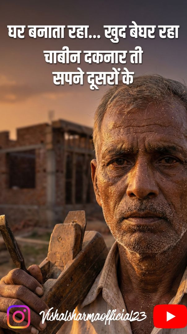 ऐसे इंसान की कहानी जो सब के घर बनाता है दूसरे के सपने पूरा करता है अपनी बारी आए तो..................