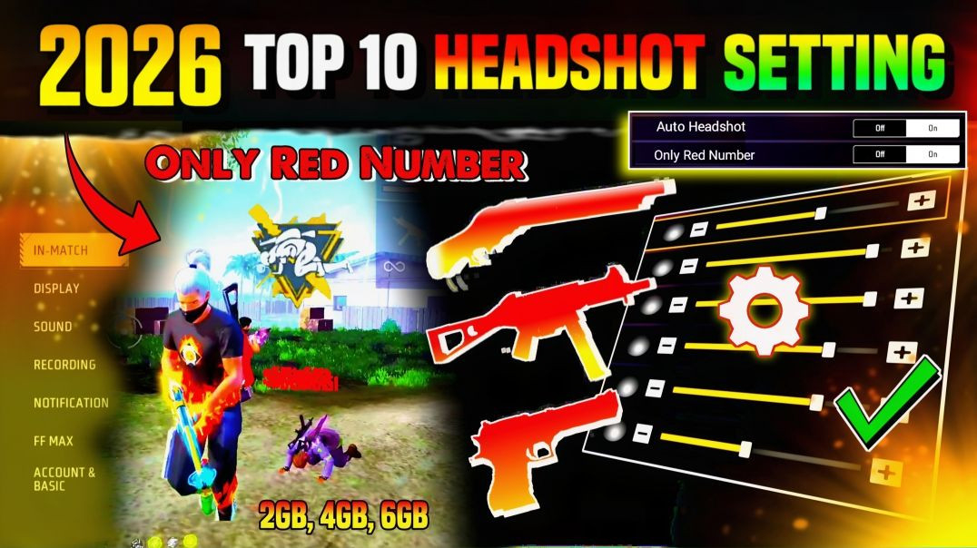 ⁣Free Fire Headshot Sensitivity settings