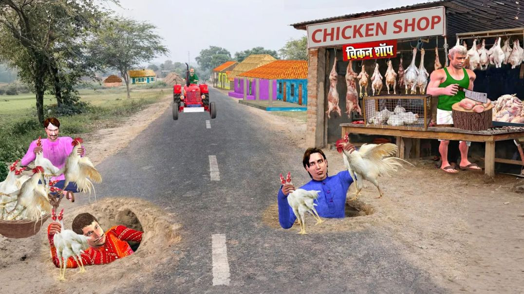 ⁣Underground Chicken Chori | Thief Cooking Chicken Curry | Comedy Hindi Kahaniya Moral Stories