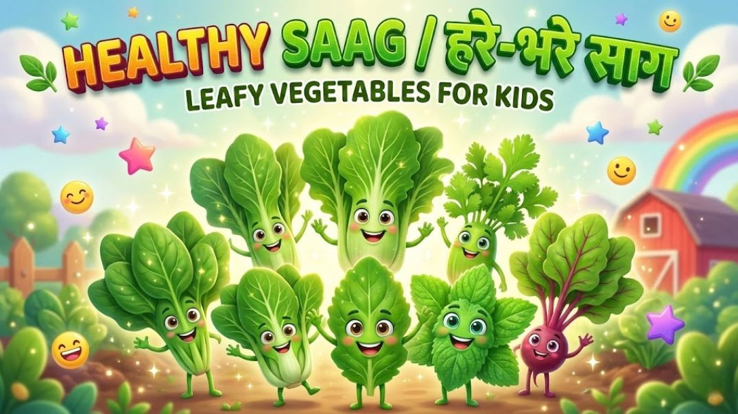 ⁣20 Healthy Saag | 20 हरे-भरे साग | Leafy Vegetables for Kids | Learn with Fun