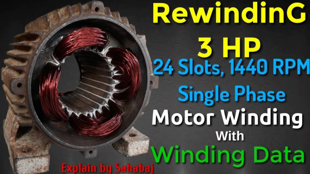 ⁣3 HP# chakki#motor#winding#