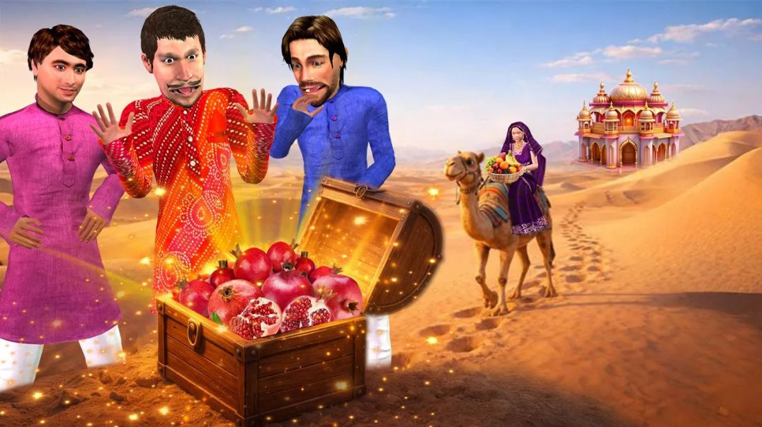 ⁣Pomegranate Challenge with Secret Box and Three Smart Brothers Comedy Moral Hindi Kahani