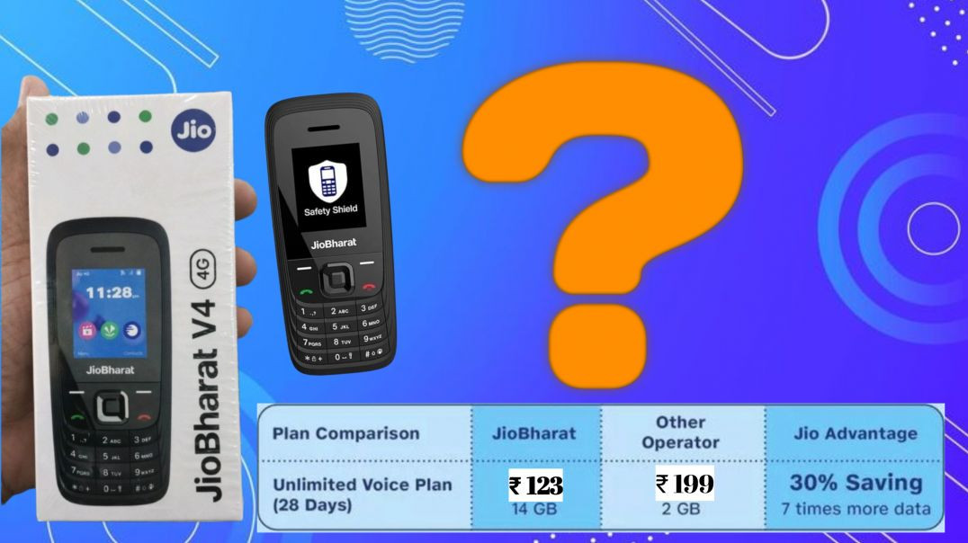 ⁣JioBharat V4 Unboxing | ₹123 Plan वाला 4G Keypad Phone