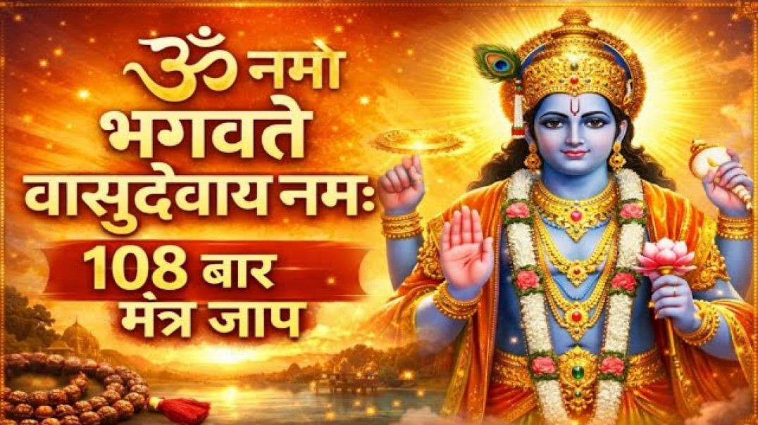 ⁣ॐ नमो भगवते वासुदेवाय नमः 🙏 | 108 बार विष्णु मंत्र जाप | Vishnu Mantra 108 Times