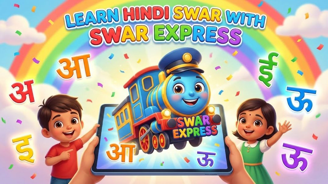 ⁣अ से अः Hindi Swar | Swar Express Kids Learning Video