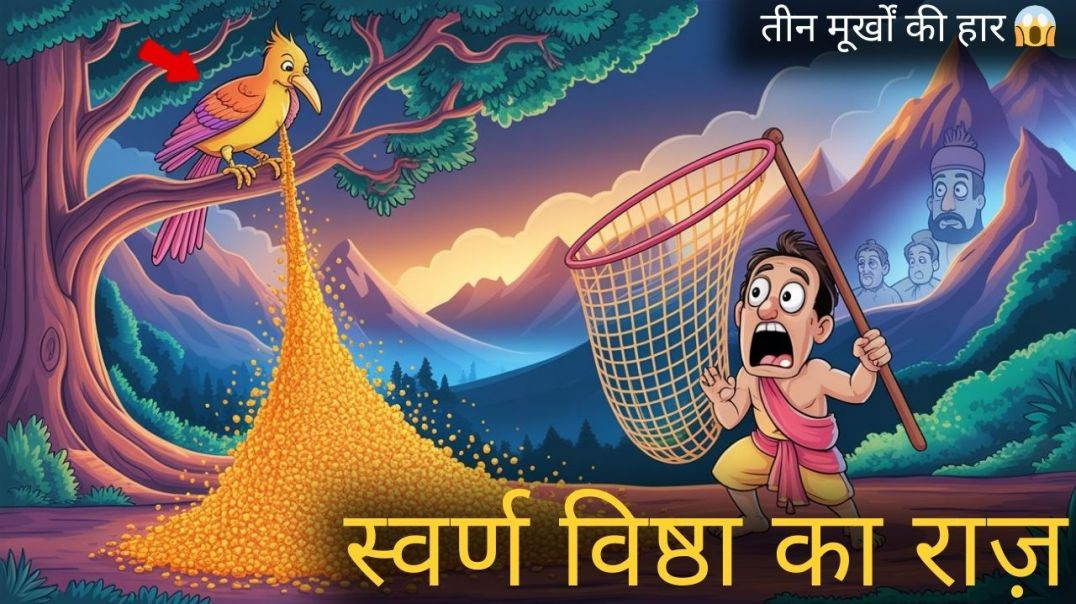 ⁣मूर्ख राज्य का स्वर्ण पक्षी | Golden Bird Moral Story in Hindi | Panchatantra Kahani | शिकारी राजा