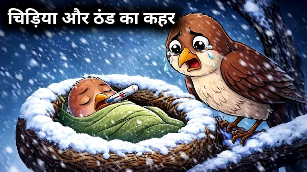 ⁣चिड़िया और ठंड का कहर #cartoon #cartoonstory  #viral #trending #moralstory #funny #comedy#kids #kids