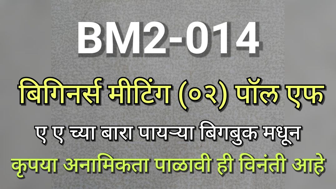 ⁣BM2-014 पॉल एफ बिगीनर्स मीटिंग 2 भाग क्र - ०१४ BM2014 AA BigBook  बिगबुक Big Book