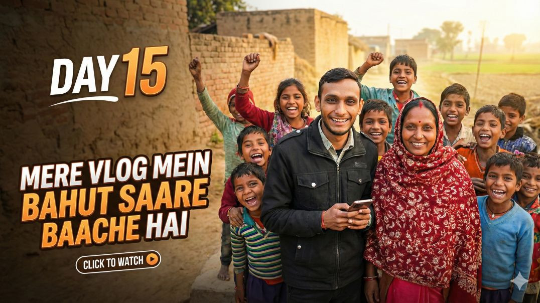 ⁣Gaon Ke Bacche Mere Vlog Mein Aa Gaye 😂 | Day 15