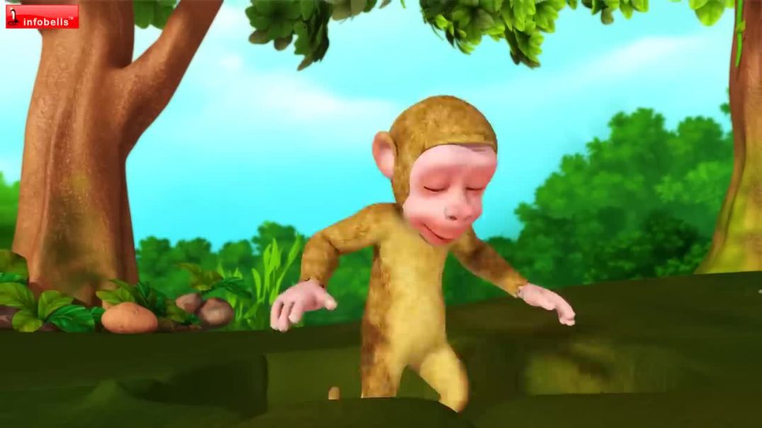 ⁣Bandar_Mama🐒_Aur_Kele🍌__Hindi__for_Children_🧸__Infobells(720p)