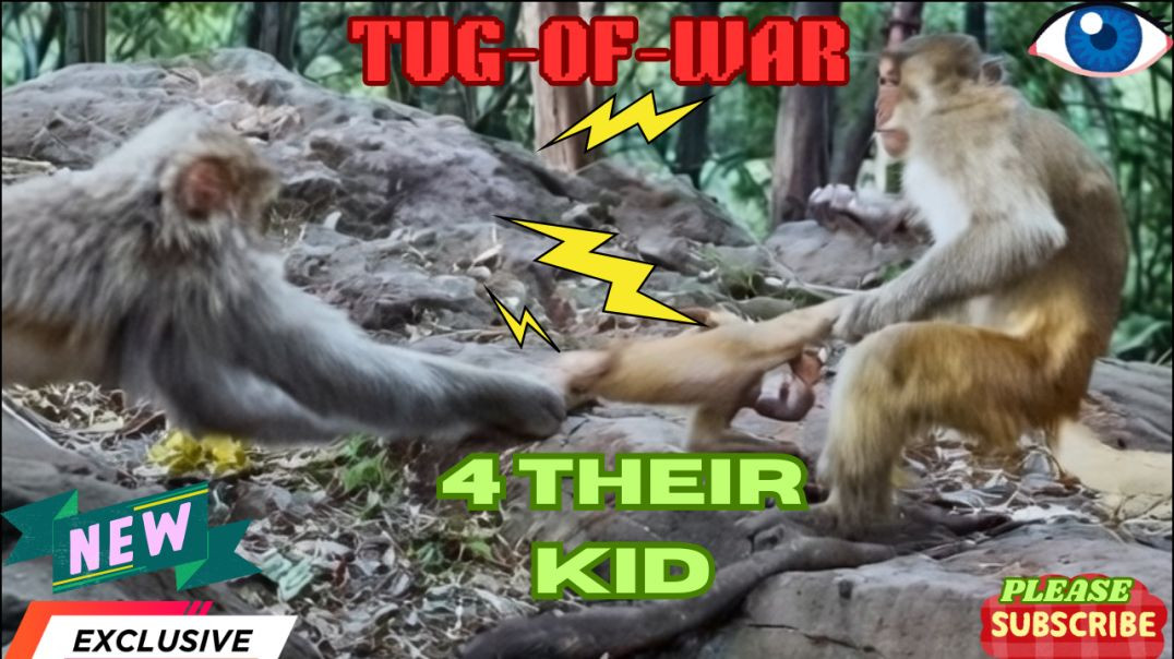 ⁣😱 जंगल में बंदरों की खतरनाक लड़ाई! माँ-बाप अपने बच्चे के लिए भिड़े 🐒🔥