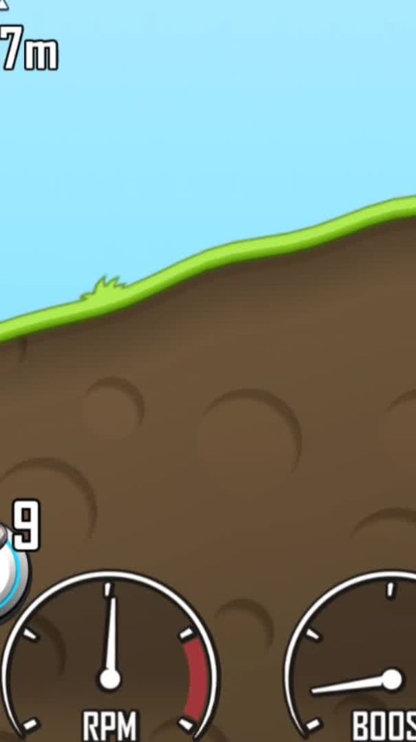 Car driving in hill climb racing