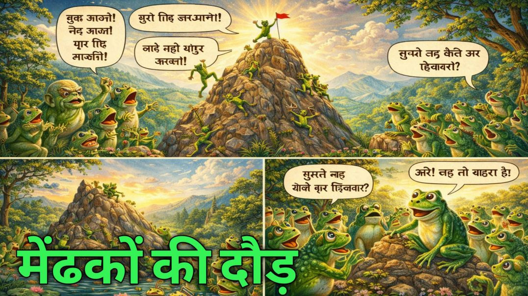 ⁣मेंढकों की दौड़ ! frog race