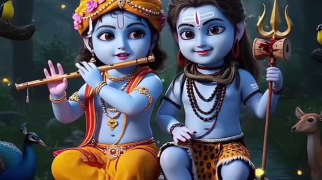 ⁣Kirshna bhagwan aur bholenath ji