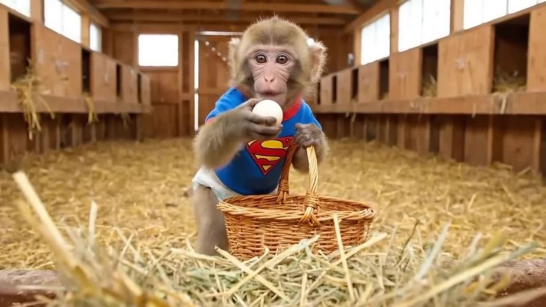 ⁣Monkey Caca Farm Run Turns CHAOTIC When a Cow Sinks in Deep Mud _ His Genius Rescue SHOCKS All_ 😱🐄