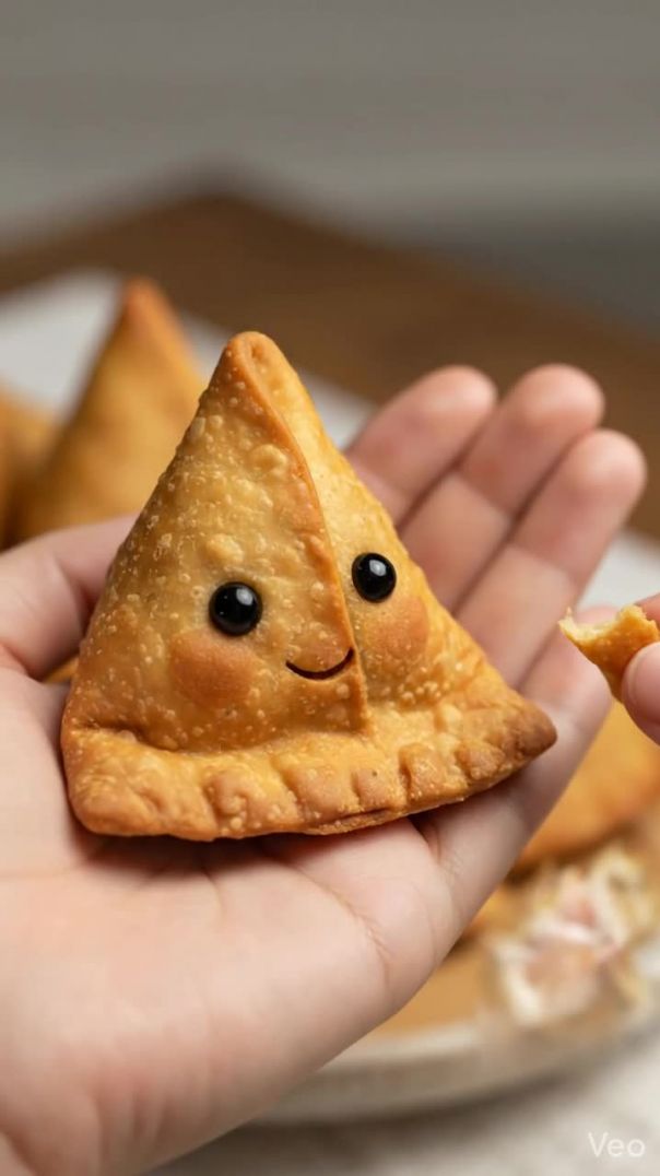 Cute samosa eating video