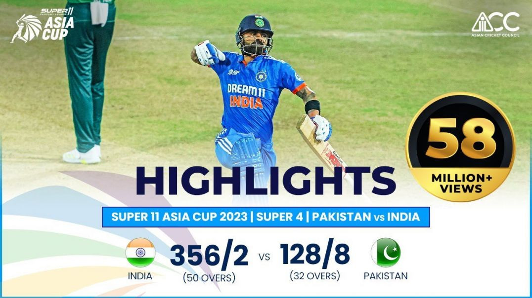 ⁣Super11 Asia Cup 2023 _ Super 4 _ Pakistan vs India _ Full Match Highlights
