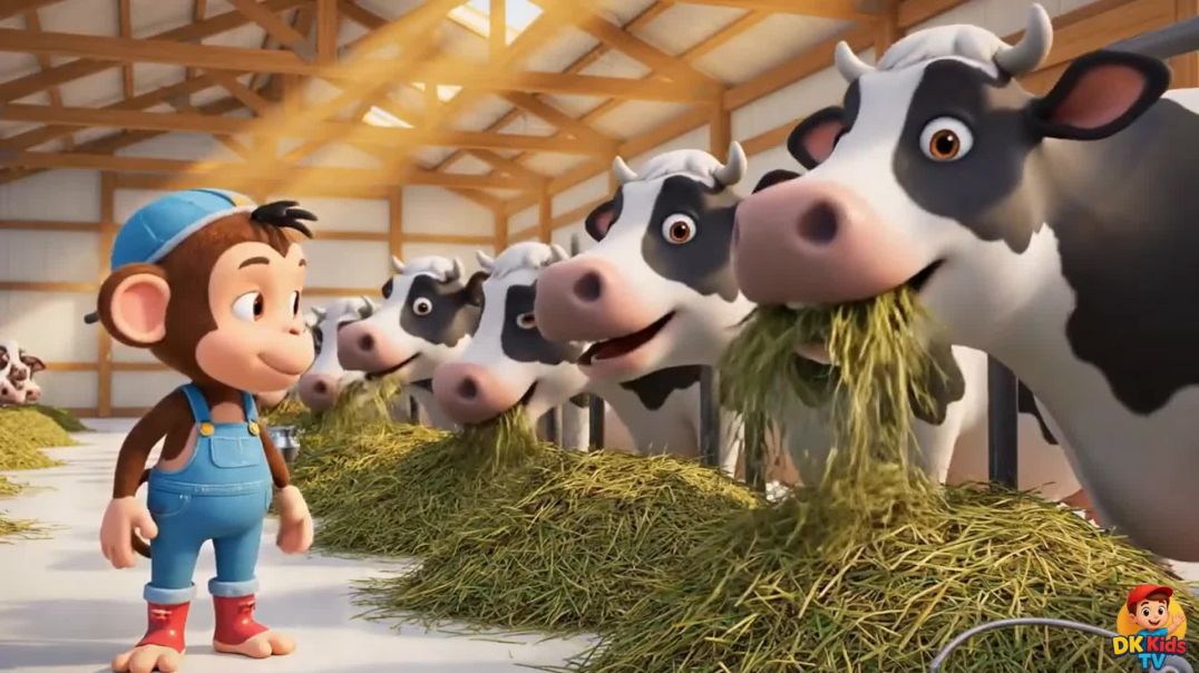 ⁣🐄🚜 Cows Milked for Export! Monkey Farmer Drives Tractor to Deliver Fresh Milk and Earn Huge Profit 🥛